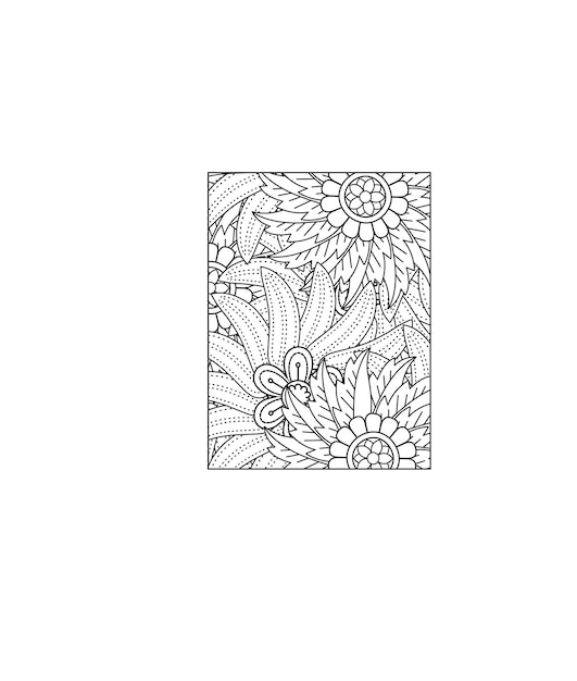 Página para colorir mandala floral