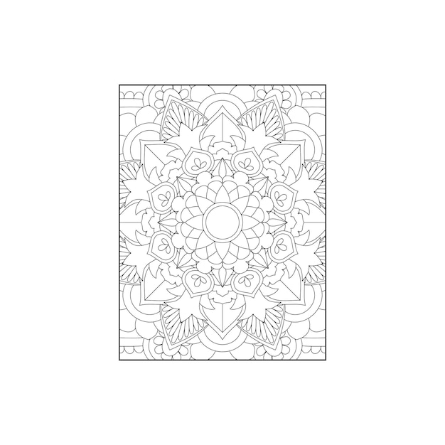 Página para colorir mandala floral