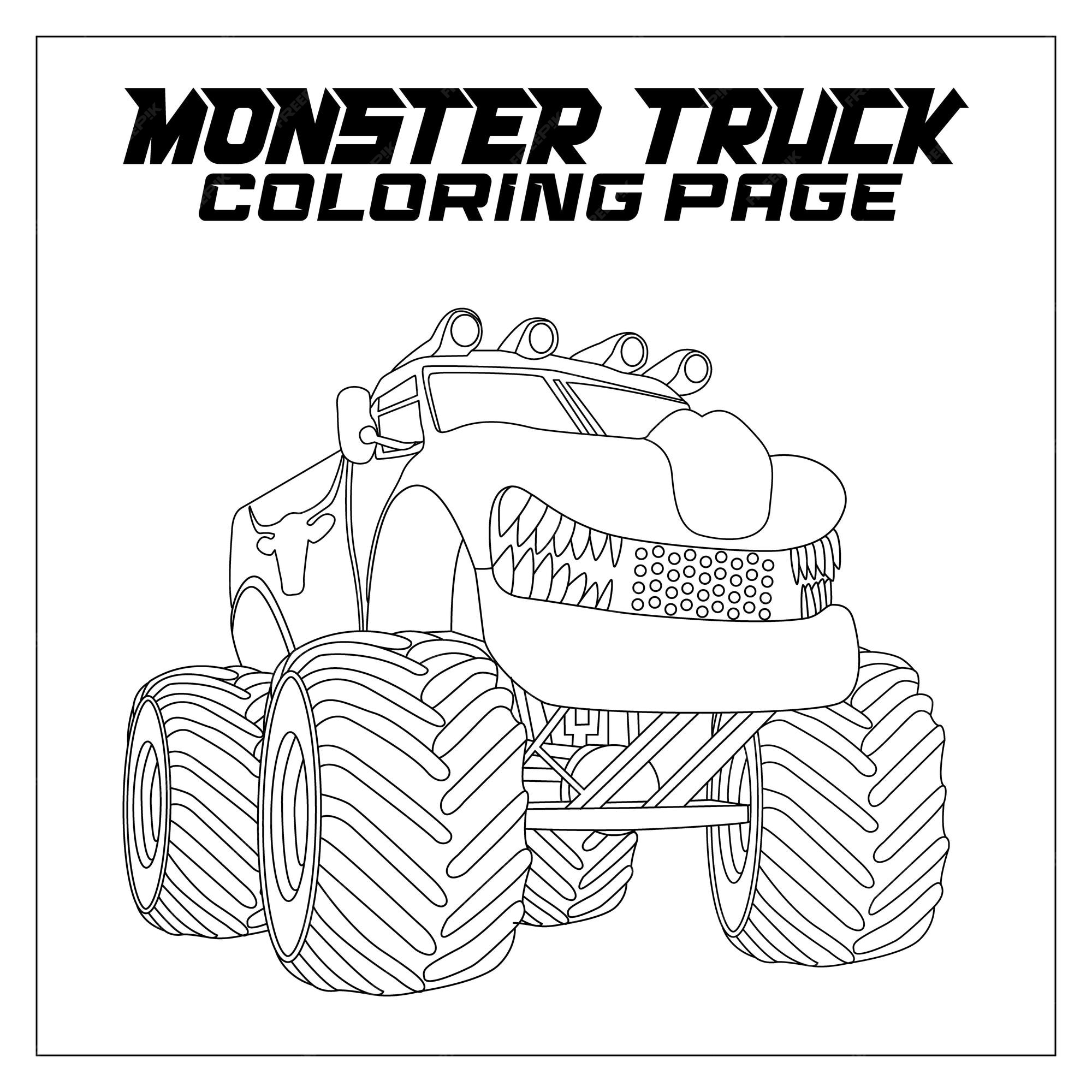 Página para colorir monster truck para crianças