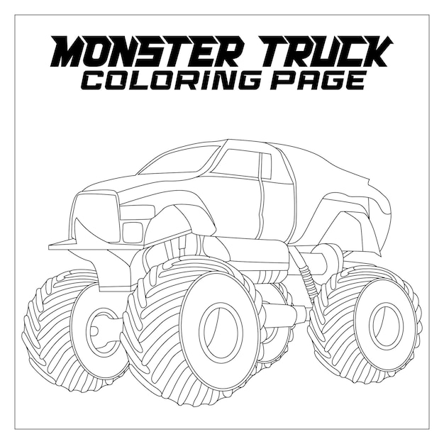 Página para colorir monster truck para crianças