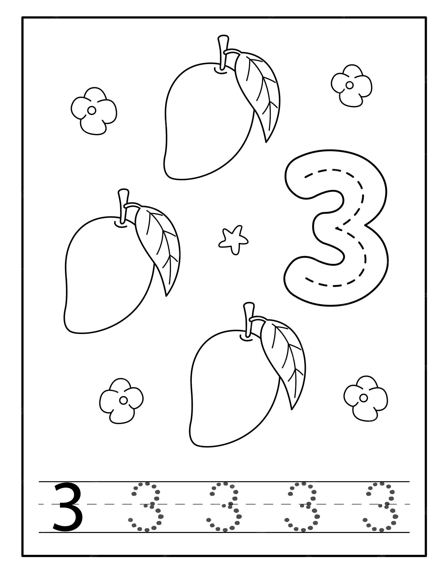 Desenhos para colorir de colorindo as frutas pelos números 