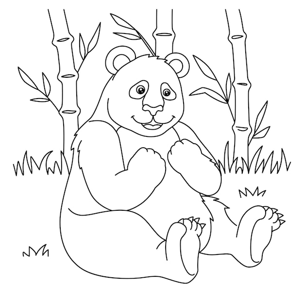 Desenho Para Colorir panda fazendo perguntas - Imagens Grátis Para