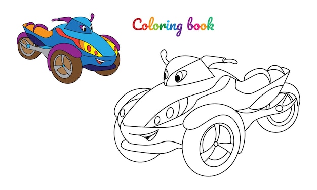 Desenho de carro de corrida antigo para colorir