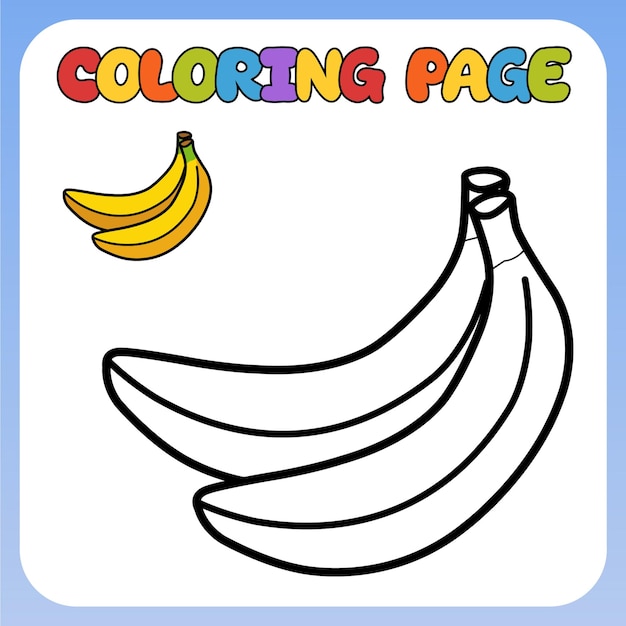 Página para colorir para crianças imagem de bananas ilustração vetorial infantil