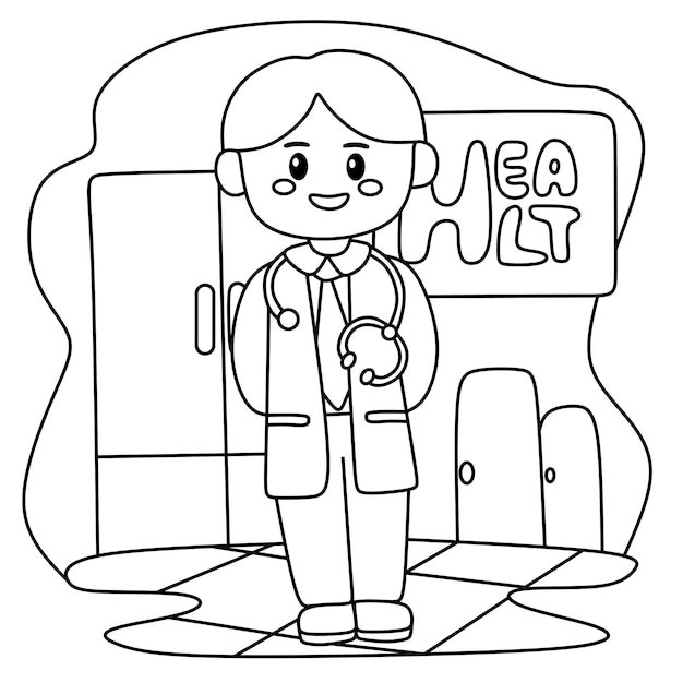 Desenho de Médica para Colorir - Colorir.com