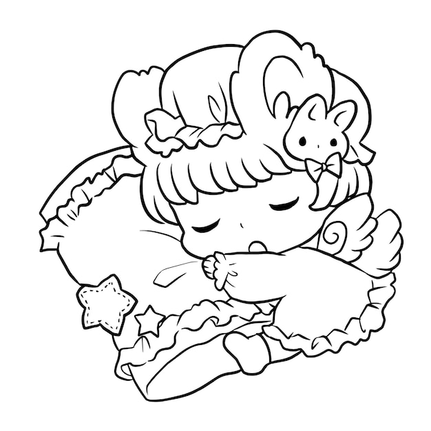 Desenhos para colorir meninas fofas anime manga kawaii kids