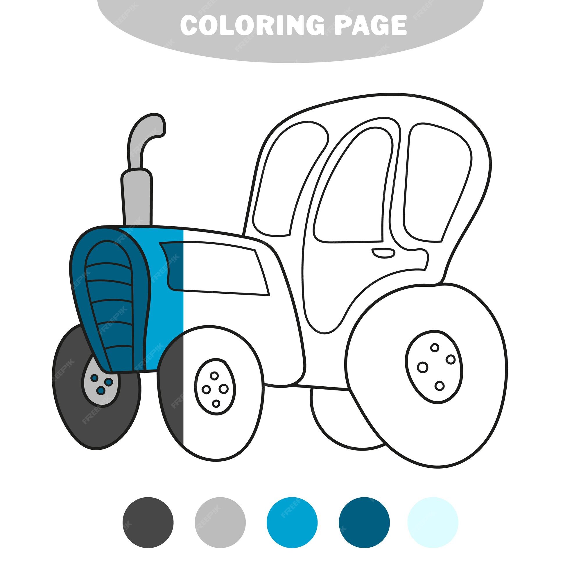 Trator fofo e simples para colorir - Imprimir Desenhos