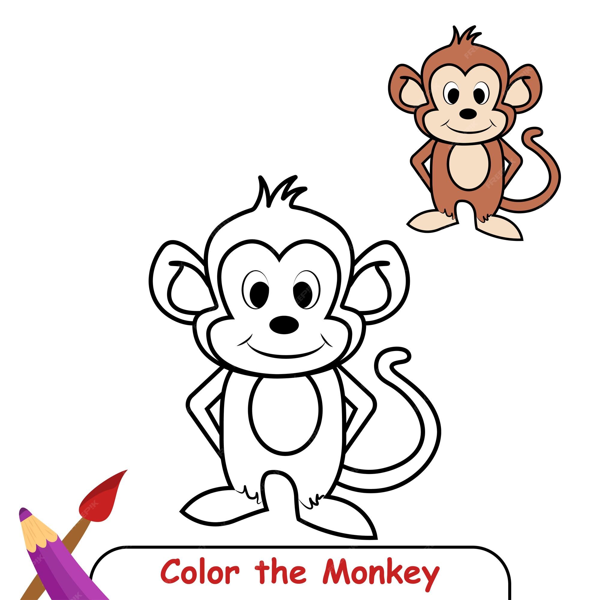 macaco para colorir isolado para crianças 5162658 Vetor no Vecteezy