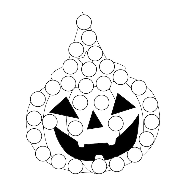 Páginas de atividades de marcadores de pontos de Halloween para crianças