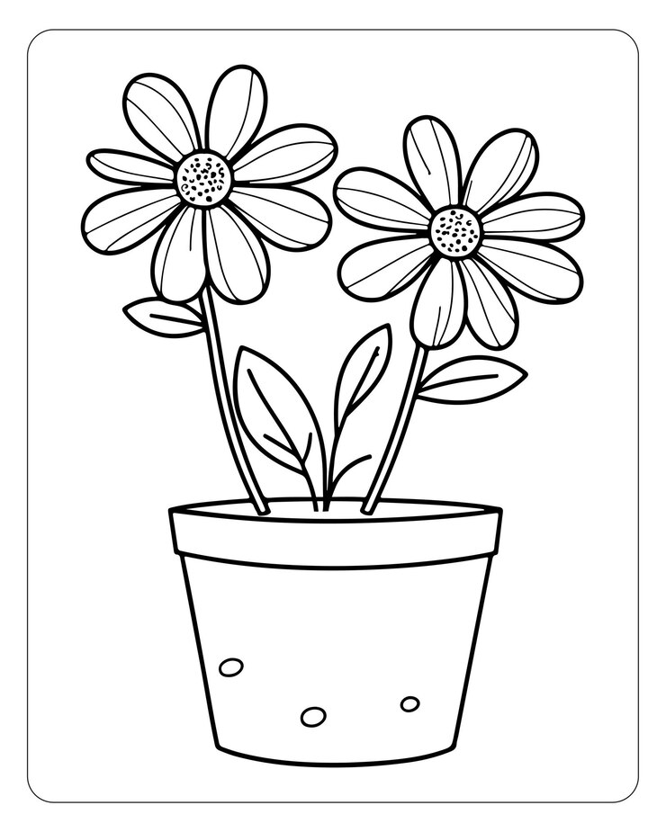 Vetor páginas de colorir flores para crianças ilustração de flores