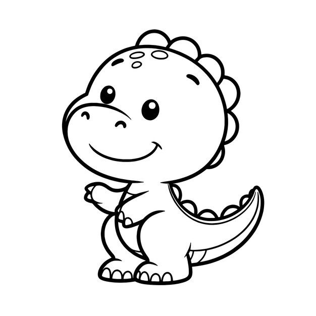 Vetor páginas de colorir para crianças com tema de dinossauro