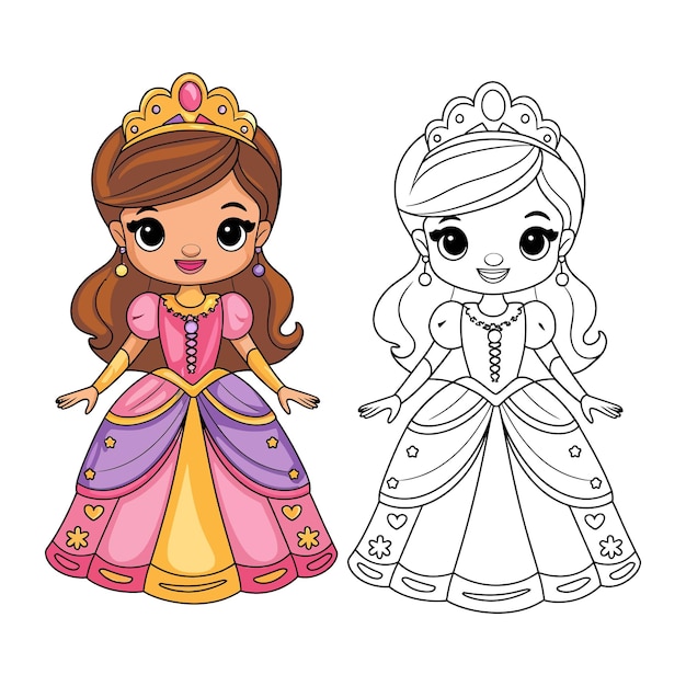 Páginas de colorir Princesas para crianças