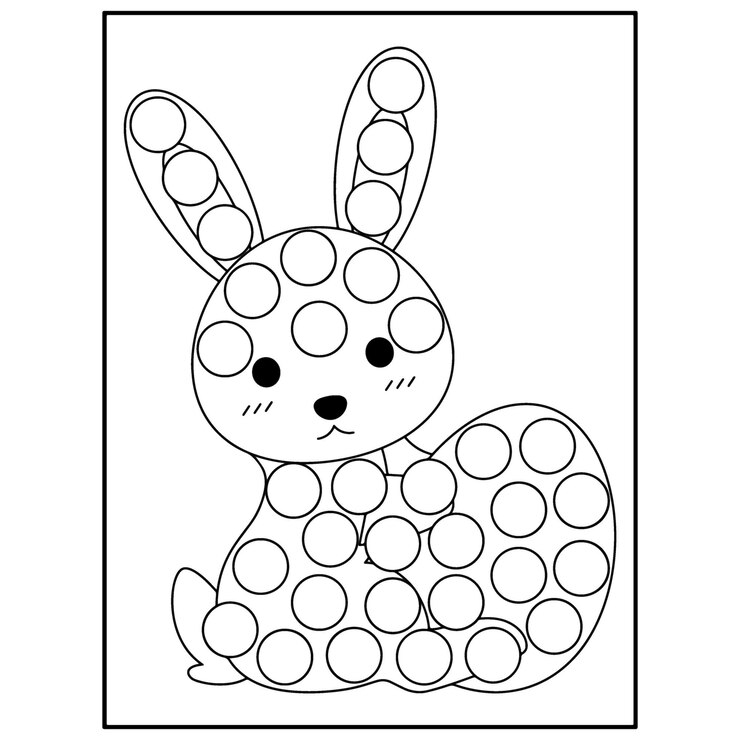 Páginas para colorir com marcador de ponto de páscoa para crianças