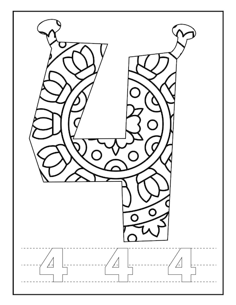 Páginas para colorir com número de mandala