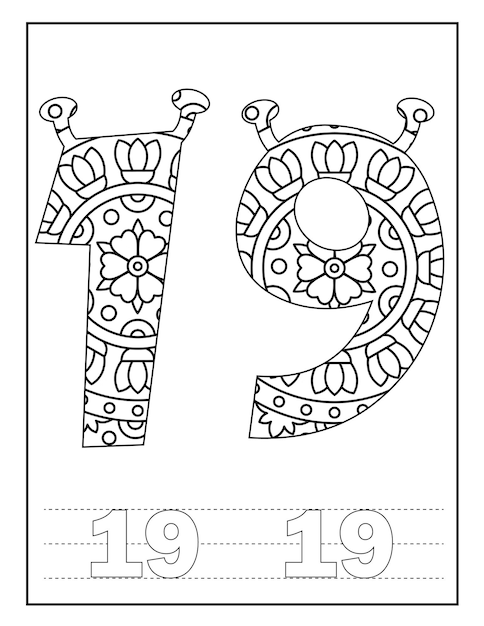 páginas para colorir com número de mandala