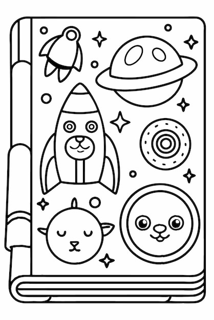 Páginas para colorir com temas espaciais para crianças
