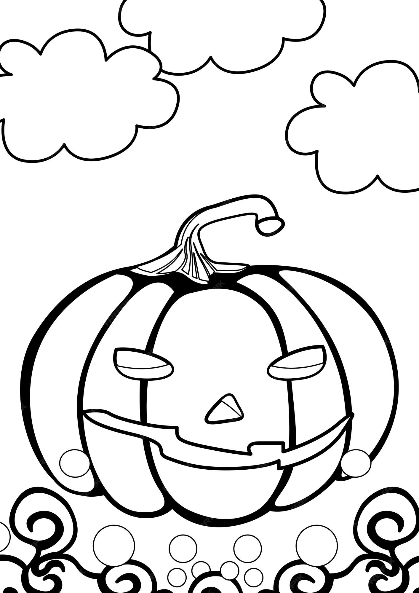 Desenho de Abóbora de Halloween na Cruz para Colorir - Colorir.com