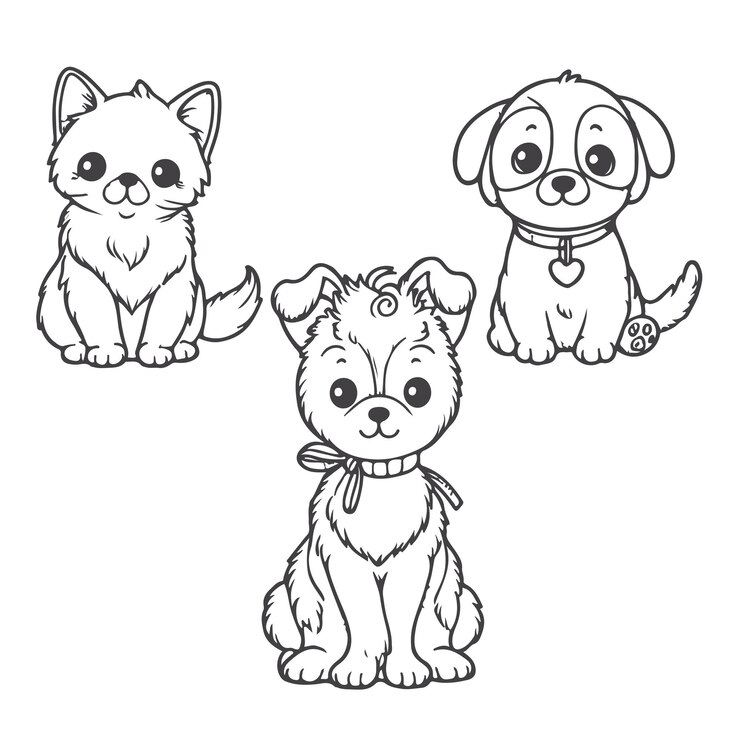 Vetor páginas para colorir de bebês animais bonitos