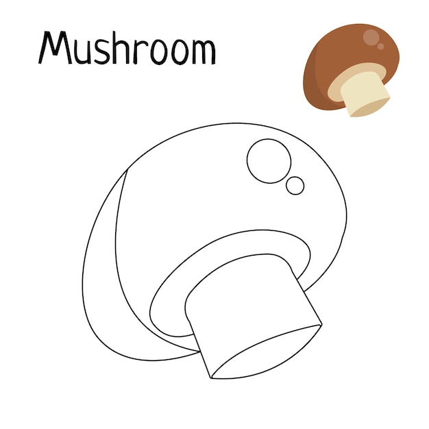 Páginas para colorir de cogumelos vegetais para crianças
