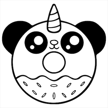 Desenhos simples para crianças para colorir de Pandas - Pandas