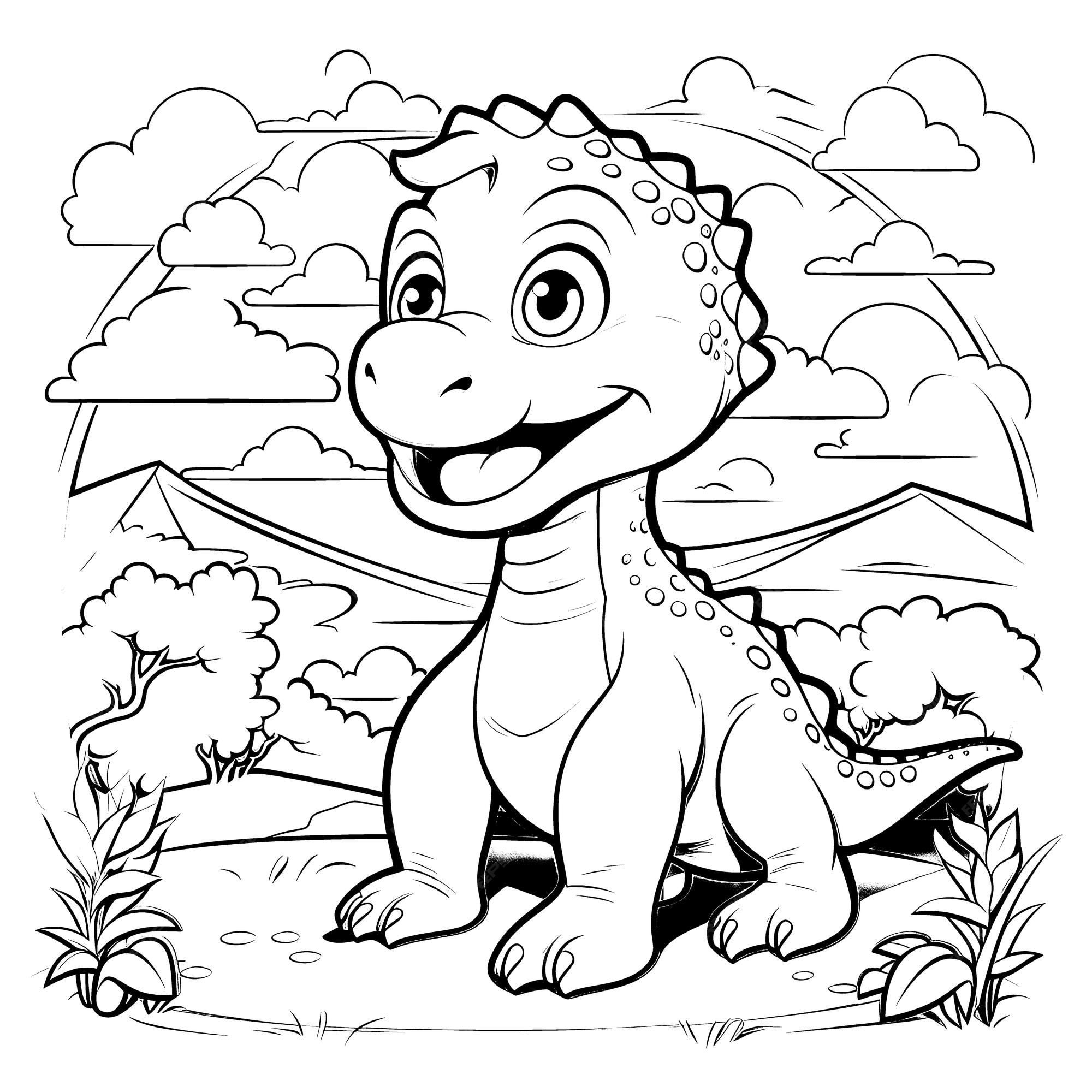 40 Desenhos de Dinossauros para Colorir e Imprimir - Online Cursos  Gratuitos