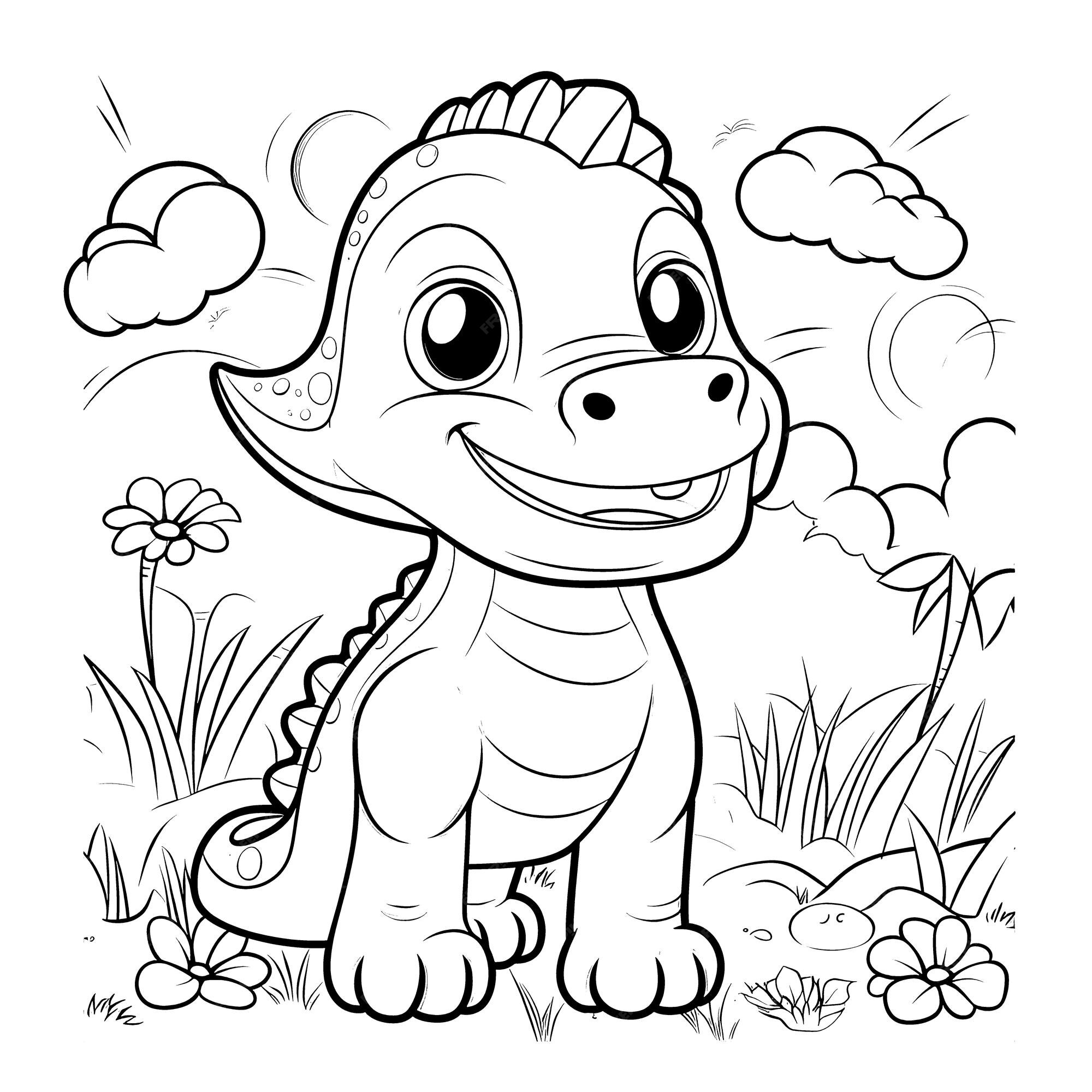 40 Desenhos de Dinossauros para Colorir e Imprimir Grátis