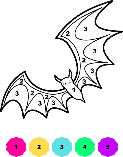 Páginas para colorir de halloween para crianças colorir por número de desenho de halloween