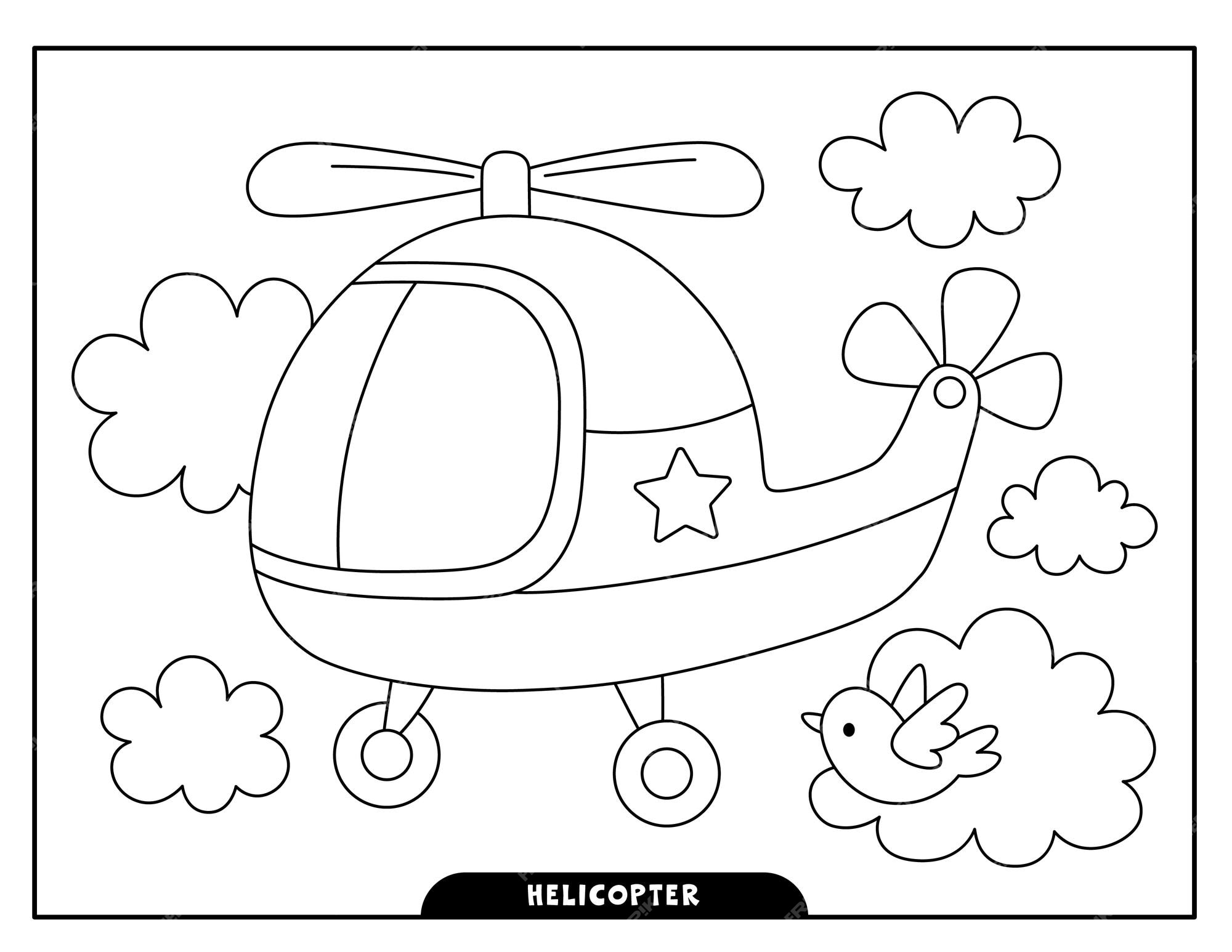 Desenho de helicóptero para colorir online