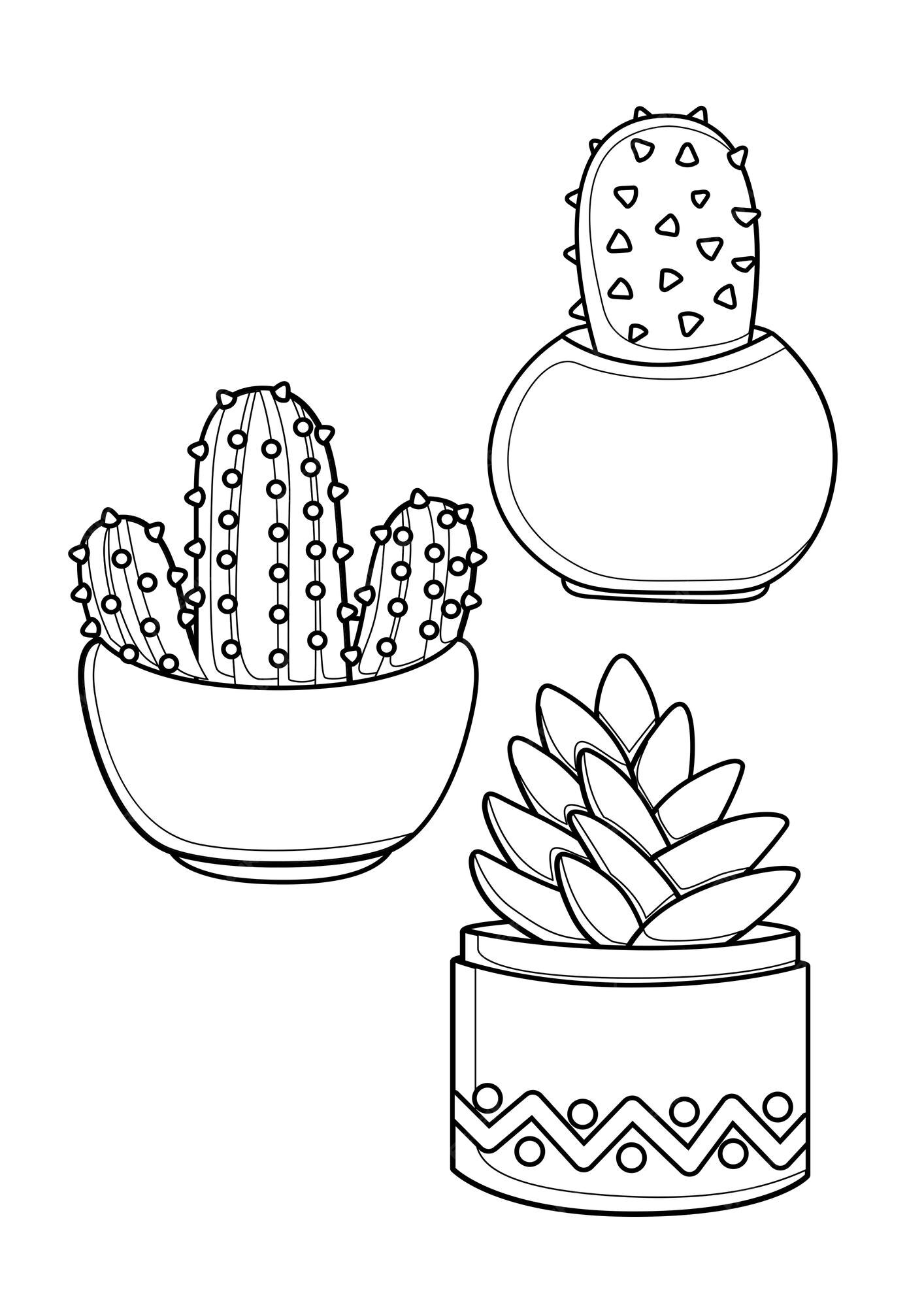 Cactus Coloring Page - Cactos Desenho Para Colorir Png - Free Transparent  PNG Clipart Images Download