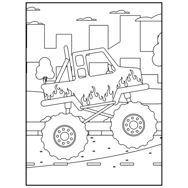 Monster Truck para colorir 19  Carro monstro, Desenhos de carros, Monster  truck