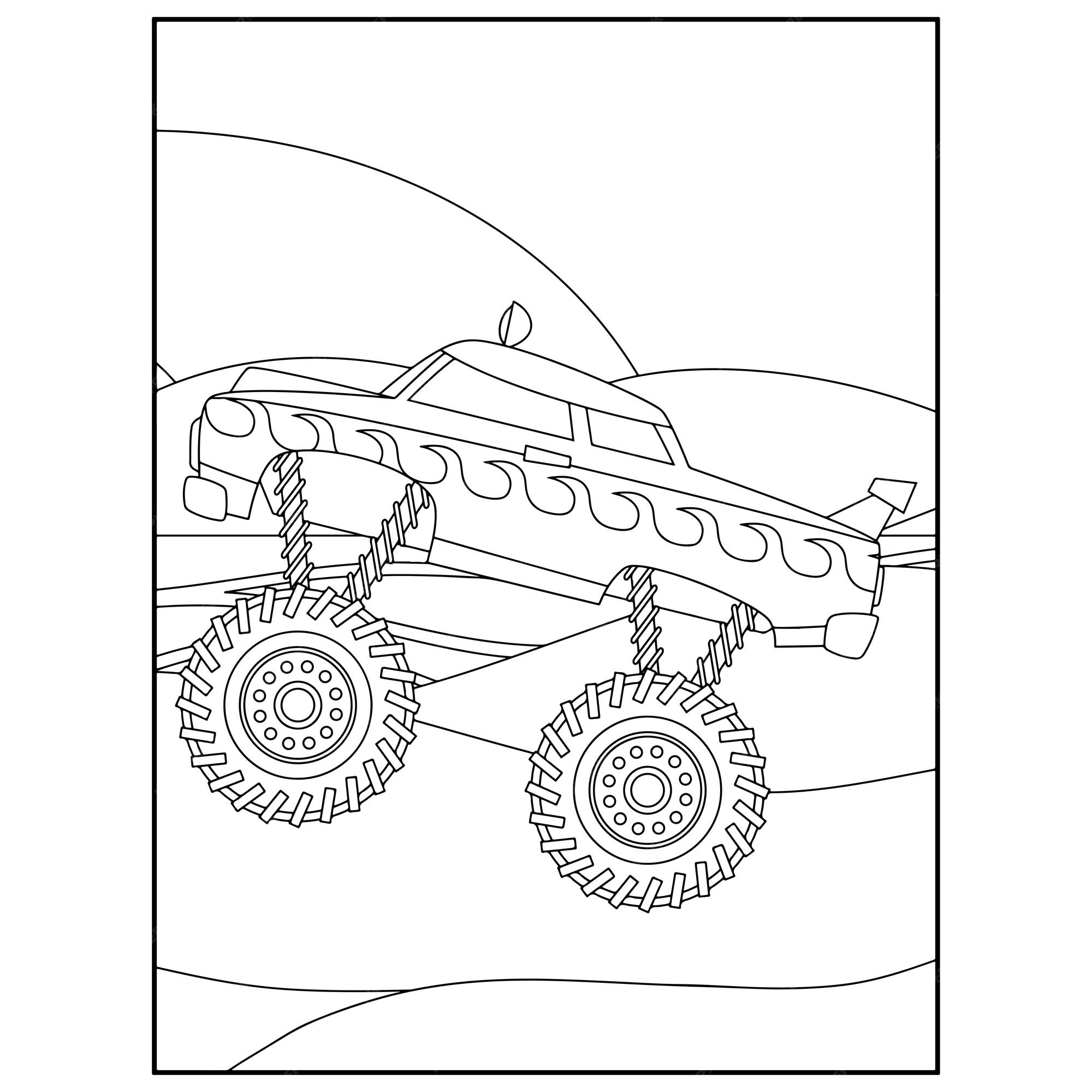 Monster Truck Coloring Pages Blaze  Carros para colorir, Monster truck,  Desenhos para colorir carros