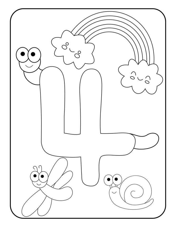 páginas para colorir de números com insetos fofos e arco-írispronto para imprimir páginas para colorir de números de animais