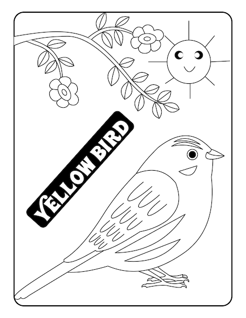 Páginas para colorir de pássaros com designs fofos prontos para impressão