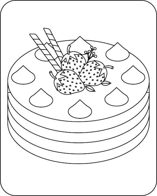 Páginas para colorir de sobremesas para crianças