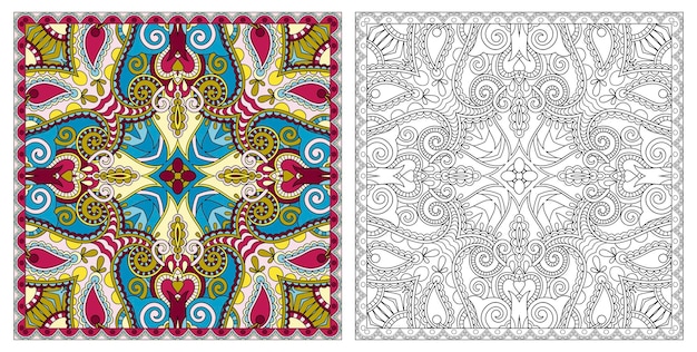 Páginas para colorir livro de colorir para adultos design de tapete autêntico