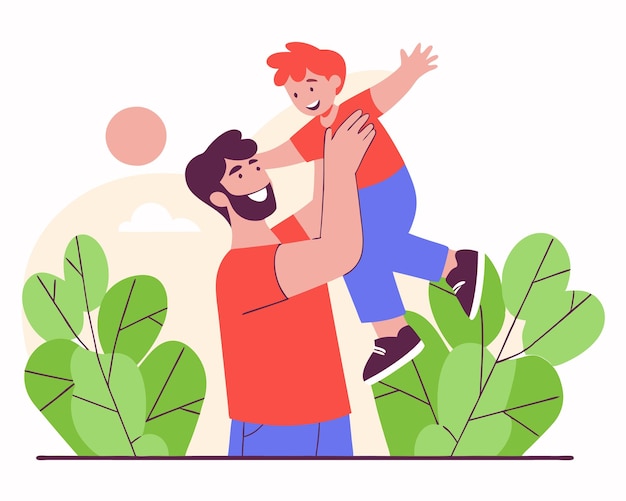 pai e filho para a ilustração do dia do pai