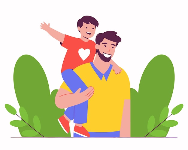 pai e filho para a ilustração do dia do pai