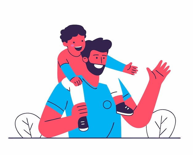 pai e filho para a ilustração do dia do pai