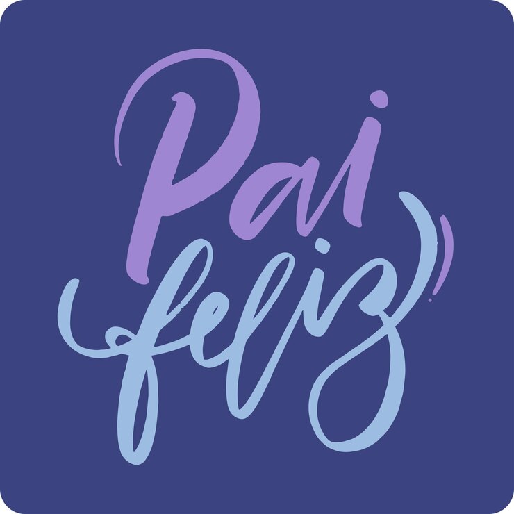 Vetor pai feliz pai feliz em português brasileiro vector de letras de mão moderna