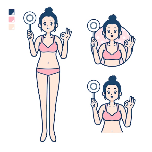 Painel de círculo de mulher de roupa interior simples