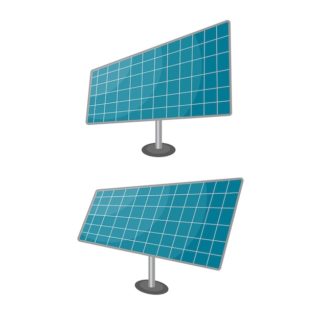 Vetor painel de energia fotovoltaica do painel solar no conceito de energia renovável de fundo branco