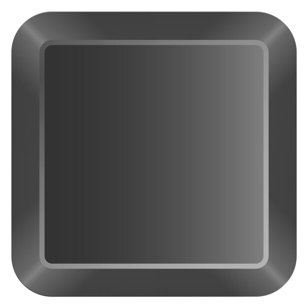 Vetor painel preto quadrado modelo de botão brilhante vazio isolado em fundo branco