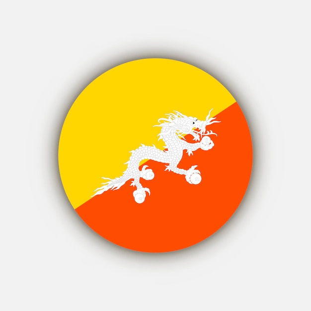 Vetor país butão bandeira do butão ilustração vetorial