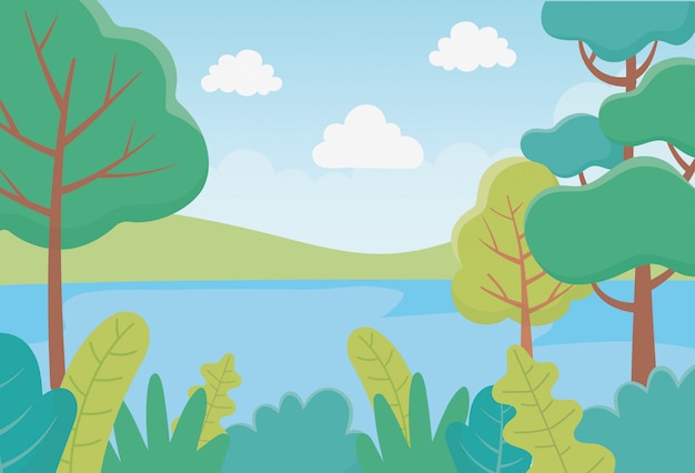 paisagem árvores arbustos folhas rio folhagem natureza vegetação imagem