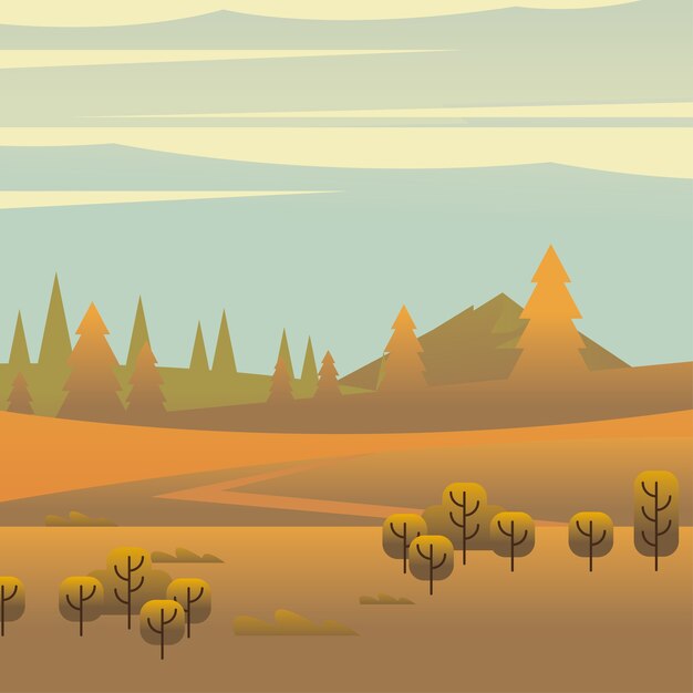 Paisagem de árvores e pinheiros design, natureza e tema ao ar livre.