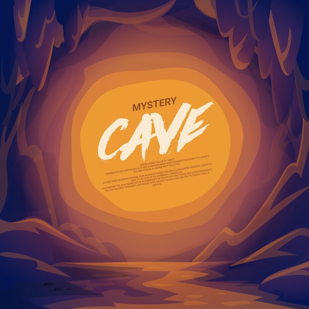 Paisagem de caverna com lugar para texto