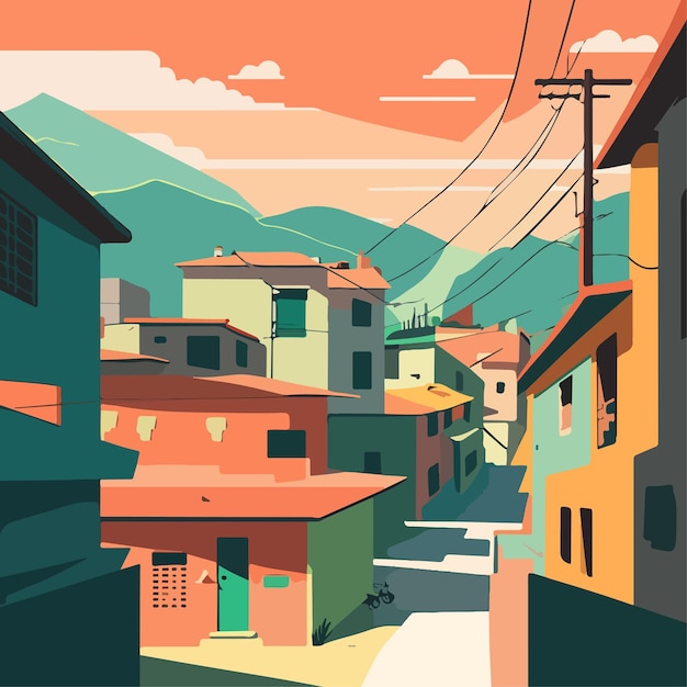 Vetor paisagem de ilustração vetorial minimalista das cidades brasileiras