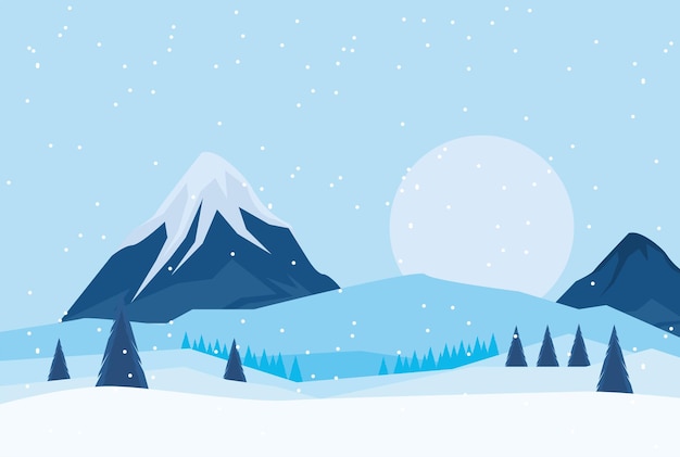 Paisagem de inverno com neve