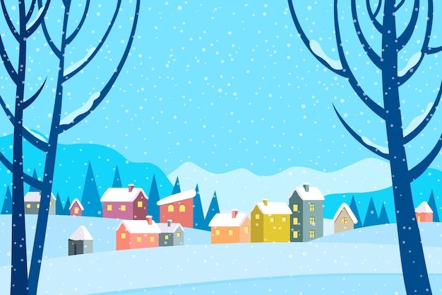 Paisagem de inverno plana