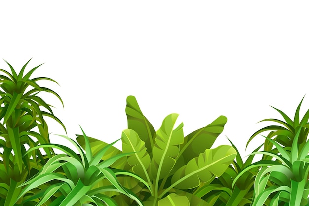 Vetor paisagem de jogo com plantas tropicais